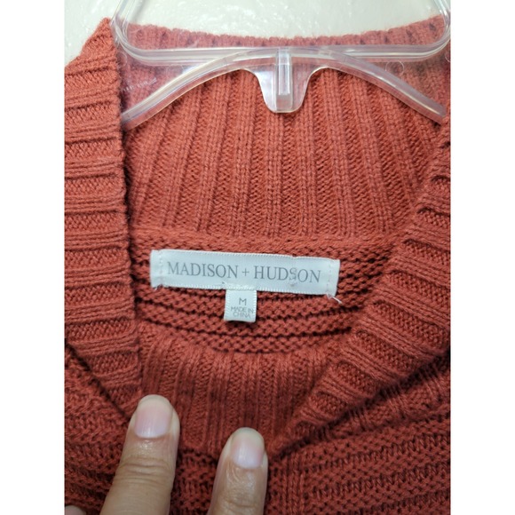 Madison + Hudson Women's Long Sleeve Sweater Orange Sz M - Picture 5 of 14